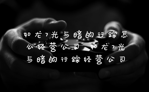 如龙7光与暗的行踪怎么经营公司 如龙7光与暗的行踪经营公司
