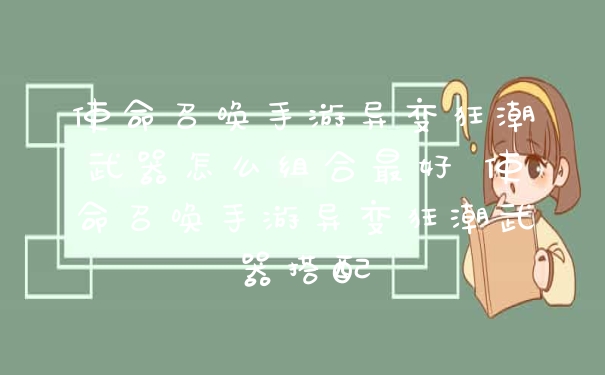 使命召唤手游异变狂潮武器怎么组合最好 使命召唤手游异变狂潮武器搭配