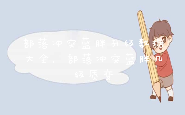 部落冲突蓝胖升级数据大全，部落冲突蓝胖几级质变