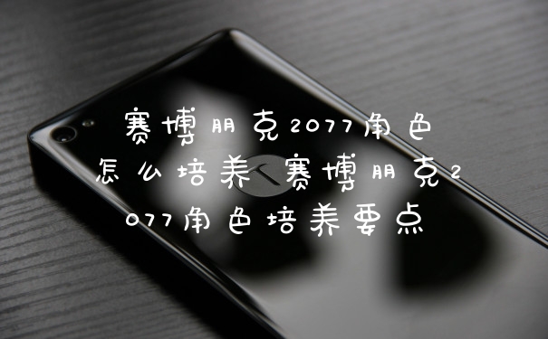 赛博朋克2077角色怎么培养 赛博朋克2077角色培养要点