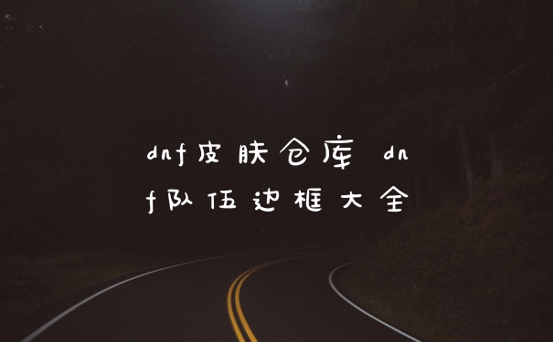 dnf皮肤仓库 dnf队伍边框大全