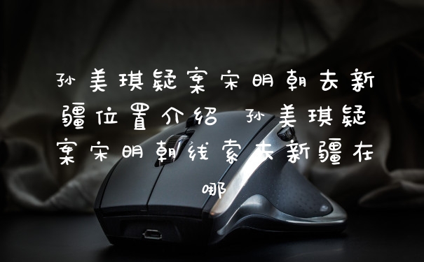 孙美琪疑案宋明朝去新疆位置介绍 孙美琪疑案宋明朝线索去新疆在哪