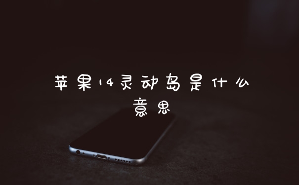苹果14灵动岛是什么意思