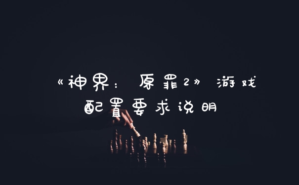 《神界：原罪2》游戏配置要求说明