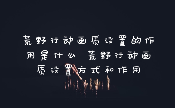荒野行动画质设置的作用是什么 荒野行动画质设置方式和作用