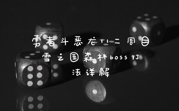 勇者斗恶龙11二周目雪之国森林boss打法详解
