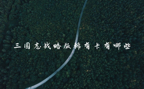 三国志战略版稀有卡有哪些