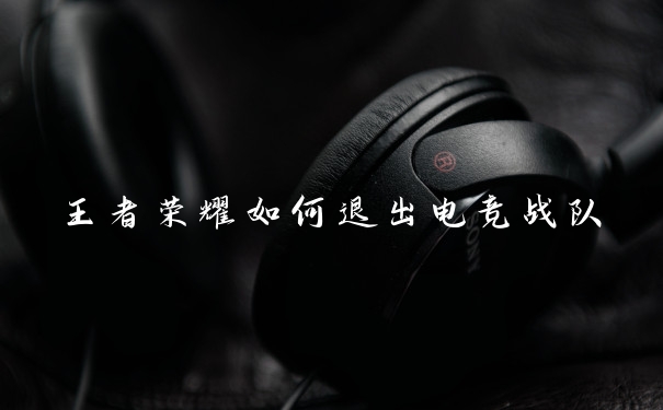 王者荣耀如何退出电竞战队