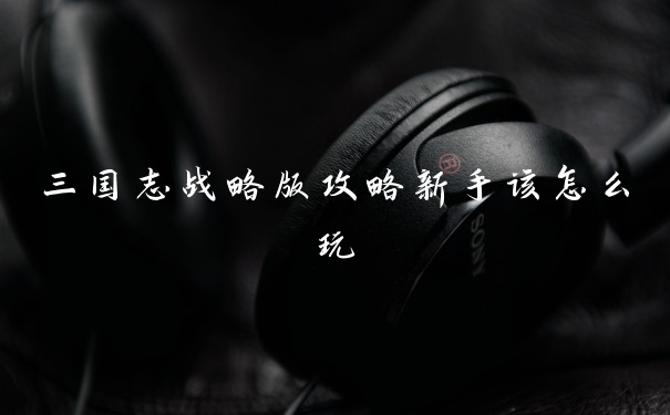 三国志战略版攻略新手该怎么玩