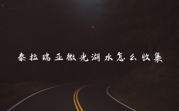 泰拉瑞亚微光湖水怎么收集