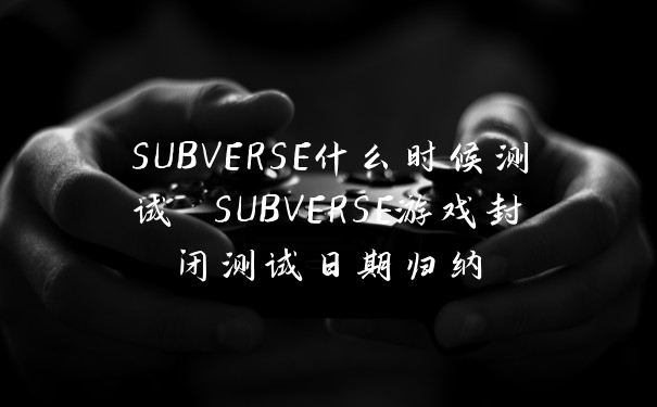 SUBVERSE什么时候测试 SUBVERSE游戏封闭测试日期归纳