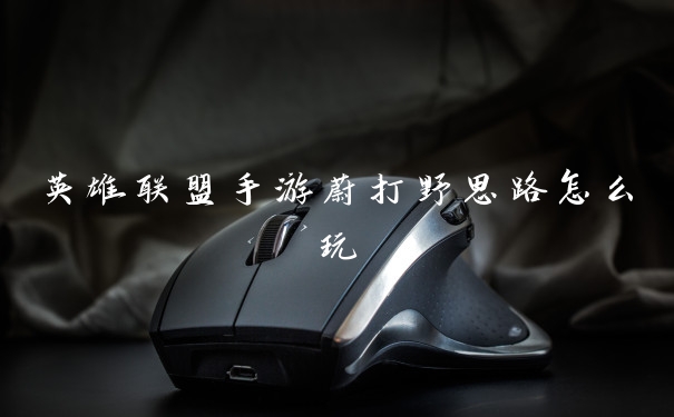 英雄联盟手游蔚打野思路怎么玩