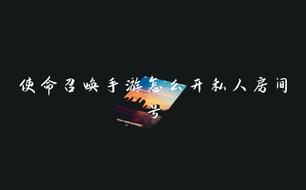 使命召唤手游怎么开私人房间号