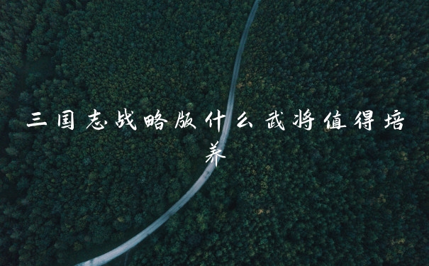 三国志战略版什么武将值得培养