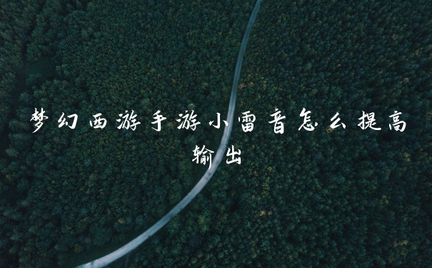 梦幻西游手游小雷音怎么提高输出