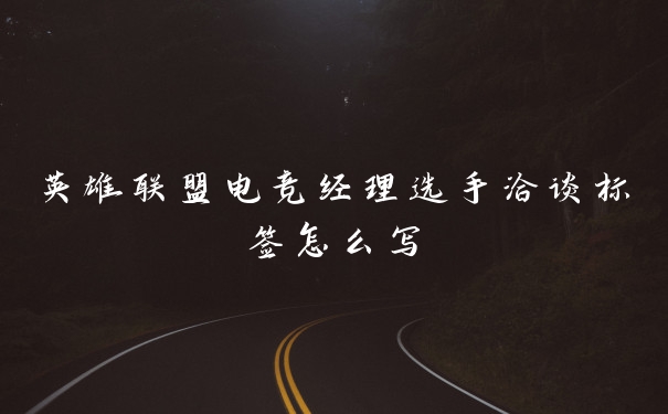 英雄联盟电竞经理选手洽谈标签怎么写