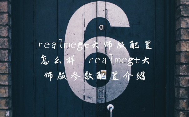 realmegt大师版配置怎么样 realmegt大师版参数配置介绍