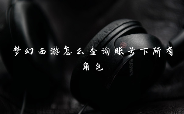 梦幻西游怎么查询账号下所有角色