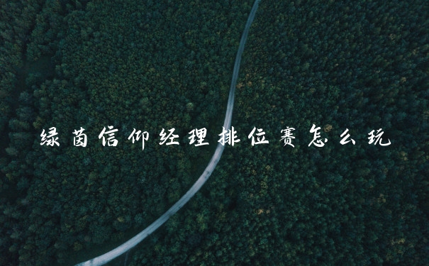 绿茵信仰经理排位赛怎么玩