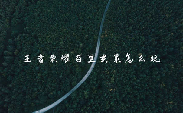 王者荣耀百里玄策怎么玩