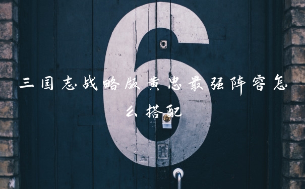 三国志战略版黄忠最强阵容怎么搭配