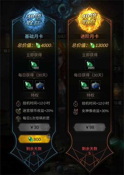 地下城堡3月卡值得购买吗 进阶月卡性价比分析 