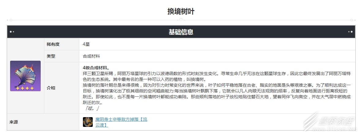 崩坏星穹铁道换境树叶在哪刷