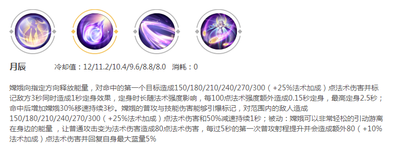 王者荣耀嫦娥技能汇总