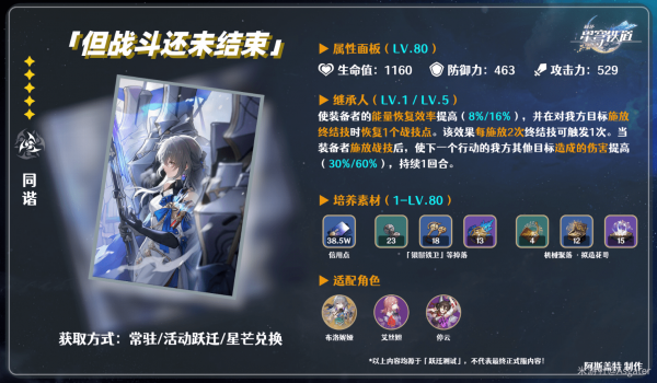 崩坏星穹铁道光锥但战斗还未结束怎么样 但战斗还未结束光锥展示