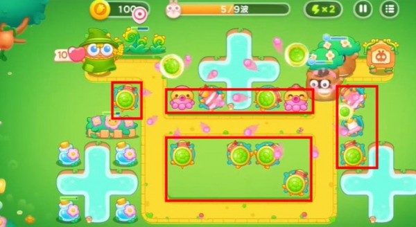 保卫萝卜4绿野奇缘54关攻略图解