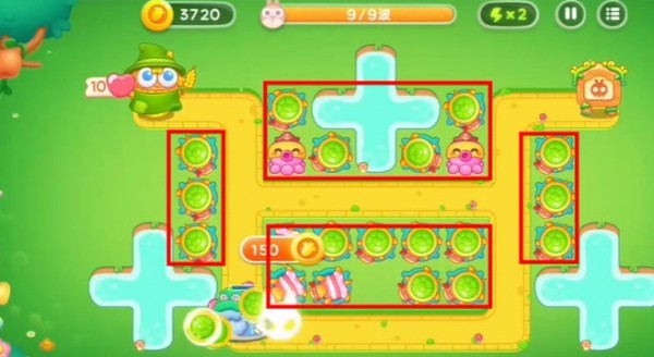 保卫萝卜4绿野奇缘54关攻略图解