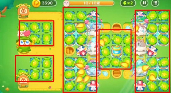 保卫萝卜4绿野奇缘52关怎么通关 保卫萝卜4绿野奇缘52关攻略图解法