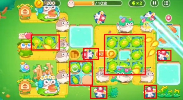 保卫萝卜4绿野奇缘52关怎么通关 保卫萝卜4绿野奇缘52关攻略图解法