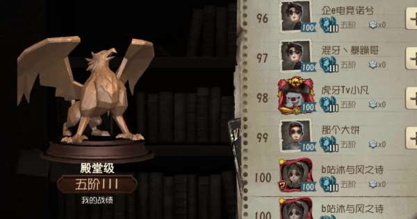第五人格殿堂级是什么意思 排位时间