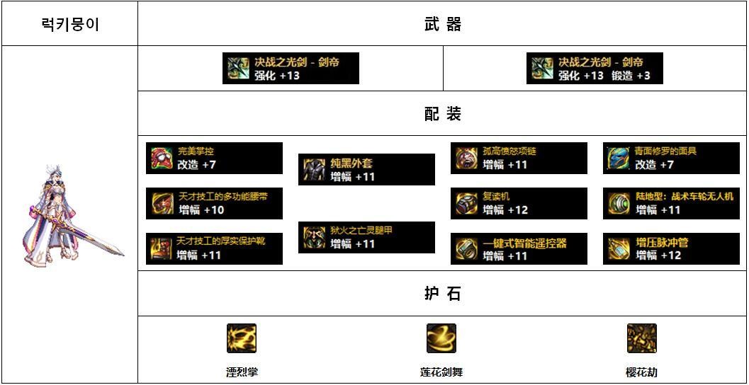 流浪武士110版本装备搭配图(DNF110版本韩服各职业前5名装备搭配)-图17