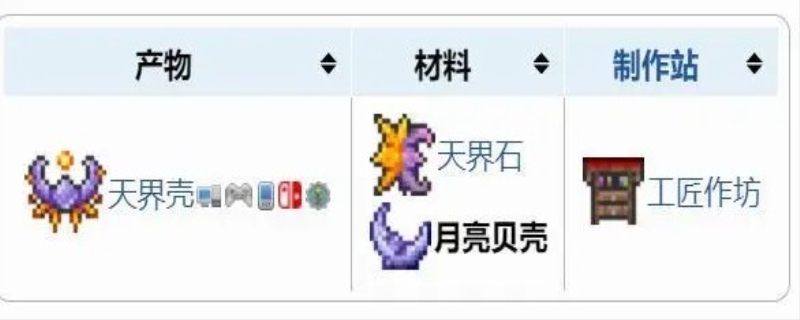 泰拉瑞亚月亮贝壳怎样合成